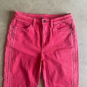 Venus Women's Red Stretch Jeans with Tuxedo strips, flag pocket (6)